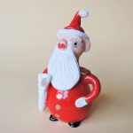 ポルトガルのクリスマス　サンタクロースの陶人形　Prazeres Cota作品