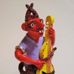 ポルトガル陶人形　チェロ弾くＤｉａｂｏ　ミステリオ兄弟
